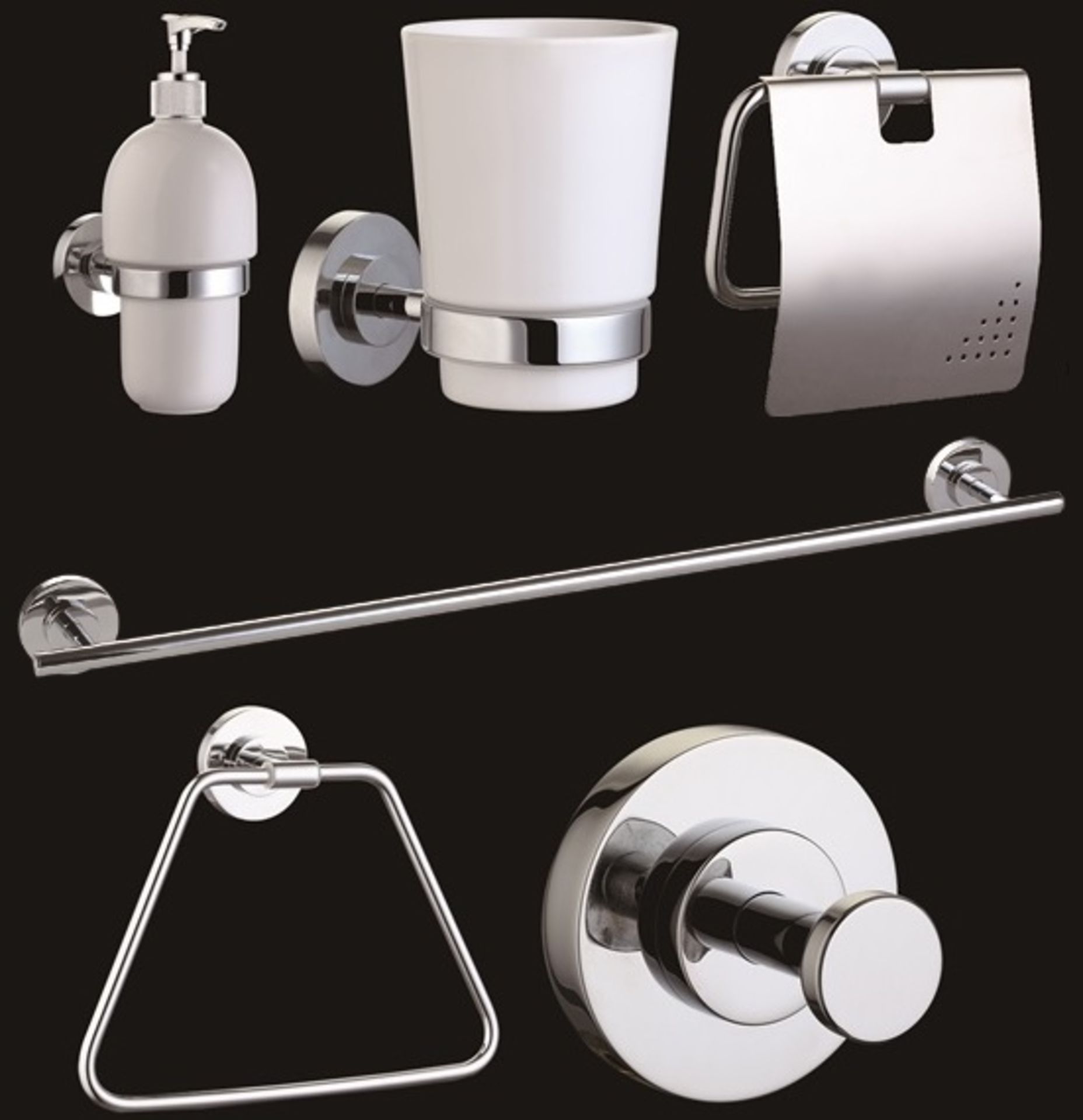 1 x Vogue Series 5 Six Piece Bathroom Accessory Set - Includes WC Roll Holder, Soap Dispenser, - Image 5 of 7