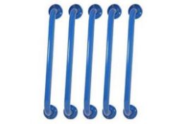 5 x Twyfords Avalon Doc M 600mm Straight Grab Rails in Blue - Model SR5902BE - Support Arms For