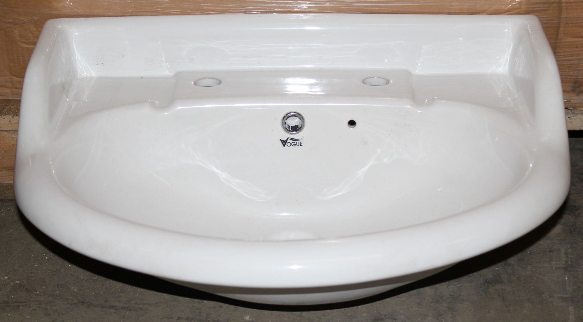 20 x Vogue Bathrooms HEYWOOD Two Tap Hole SINK BASINS With Pedestals - 580mm Width - Brand New Boxed - Image 2 of 7