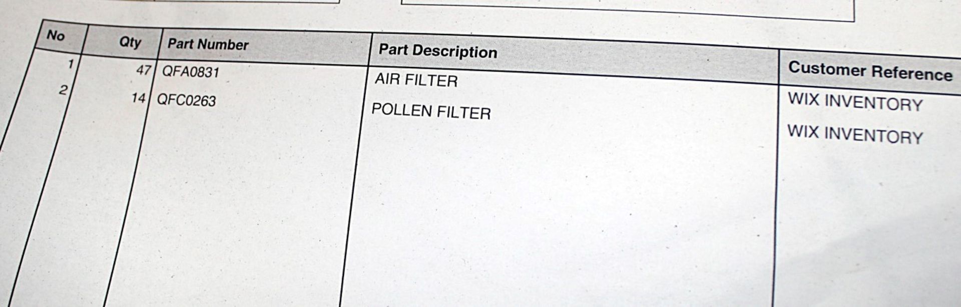 **Pallet Job Lot** Approx 61 x Assorted "Wix" Air & Pollen Filters – Wix080 – 2 Different Models - Image 2 of 3