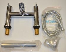 1 x Series 5 Bath Shower Mixer Tap With Handset - Vogue Bathrooms Platinum Brassware Collection -