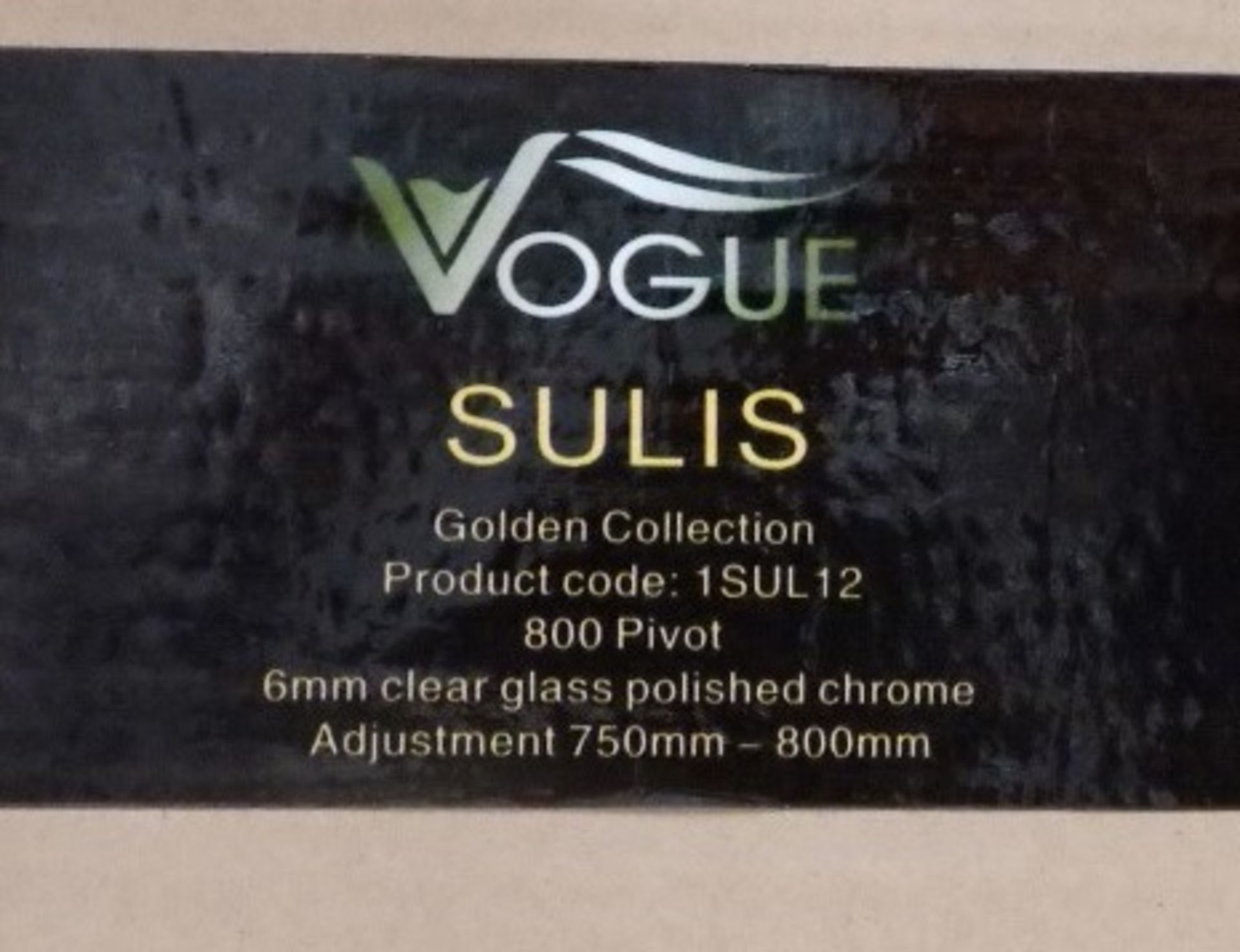 1 x Sulis 800mm Pivot Shower Door - 6mm Clear Glass - T Bar Handles - Size: 800mm Width x 1850mm - Image 2 of 2