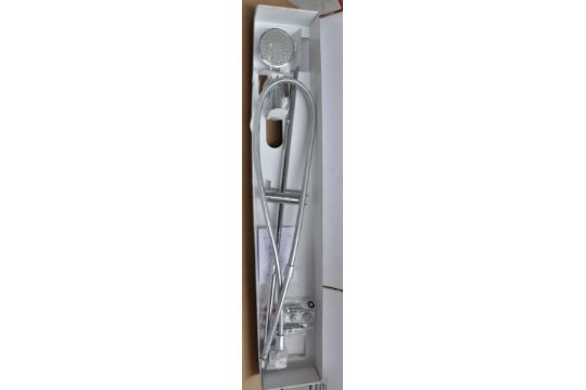 1 x Bathstore XL Techno 95 Shower Rail Kit - Modern Shower Rail Kit With Head - Chrome Finish With - Image 3 of 4