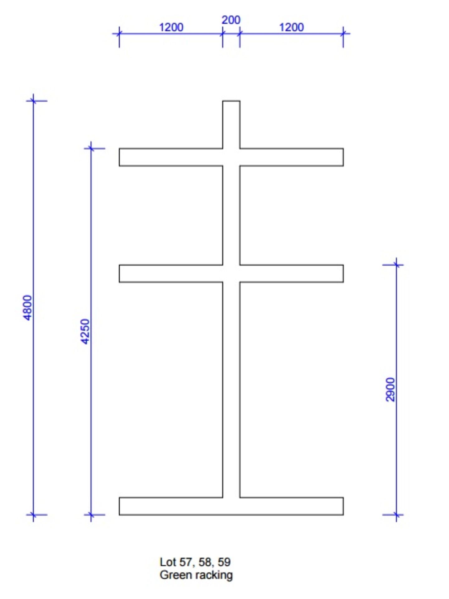 1 x Section of Heavy Duty Cantilever Racking - Double Sided - Three Tier - CL151 - Green Finish - - Image 3 of 3