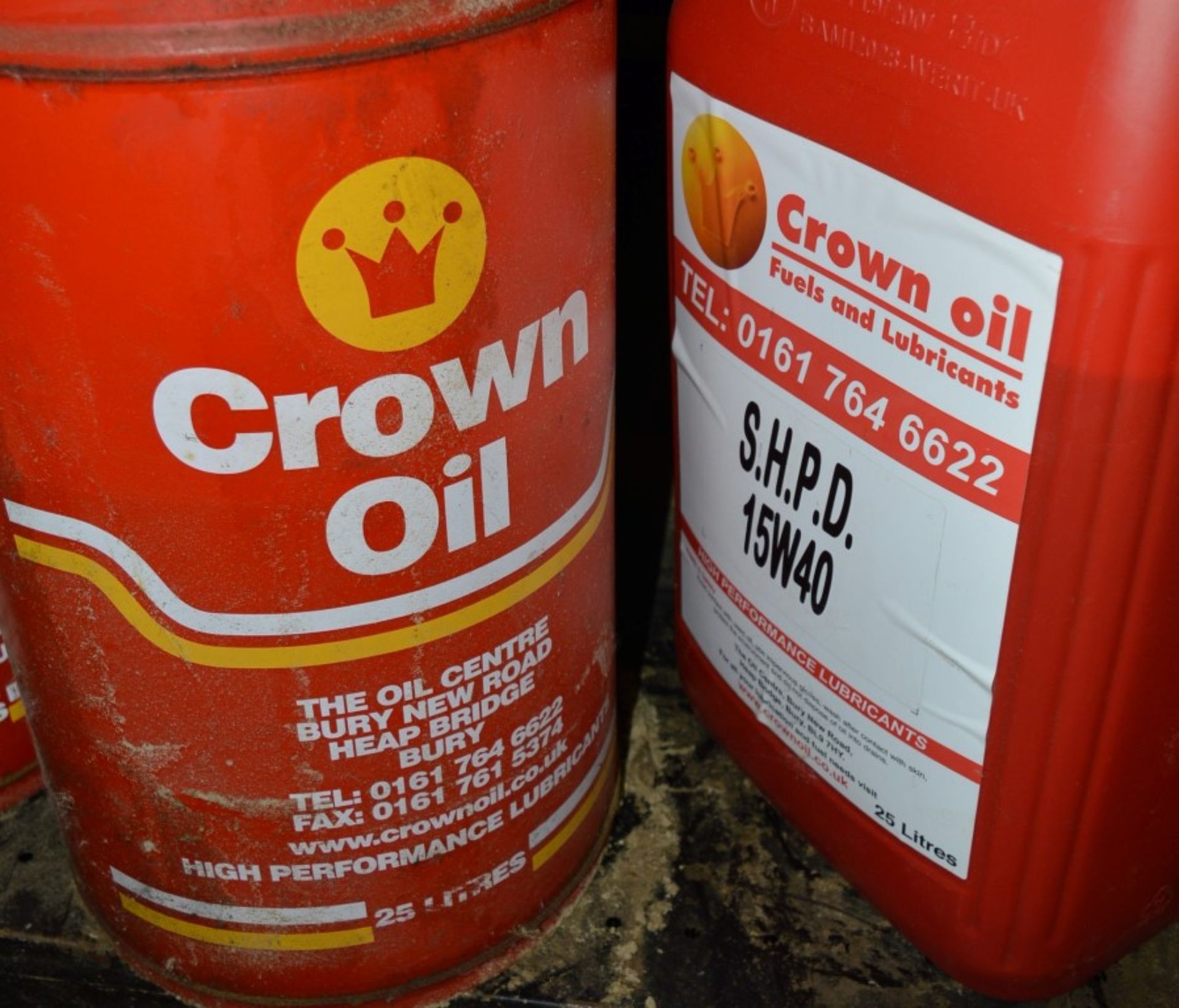 3 x 25 Litre Containers of Crown Oil - 2 Full and 1 Part Full - CL151 - Ref R010 - Location: - Image 3 of 3