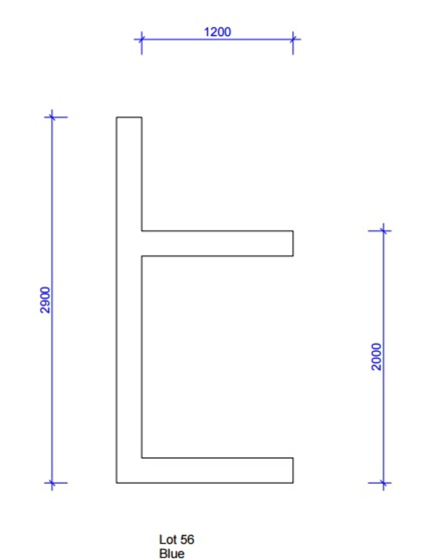 1 x Section of Heavy Duty Cantilever Bar Racking - Single Sided - Two Tier - CL151 - Blue Finish - - Image 3 of 3