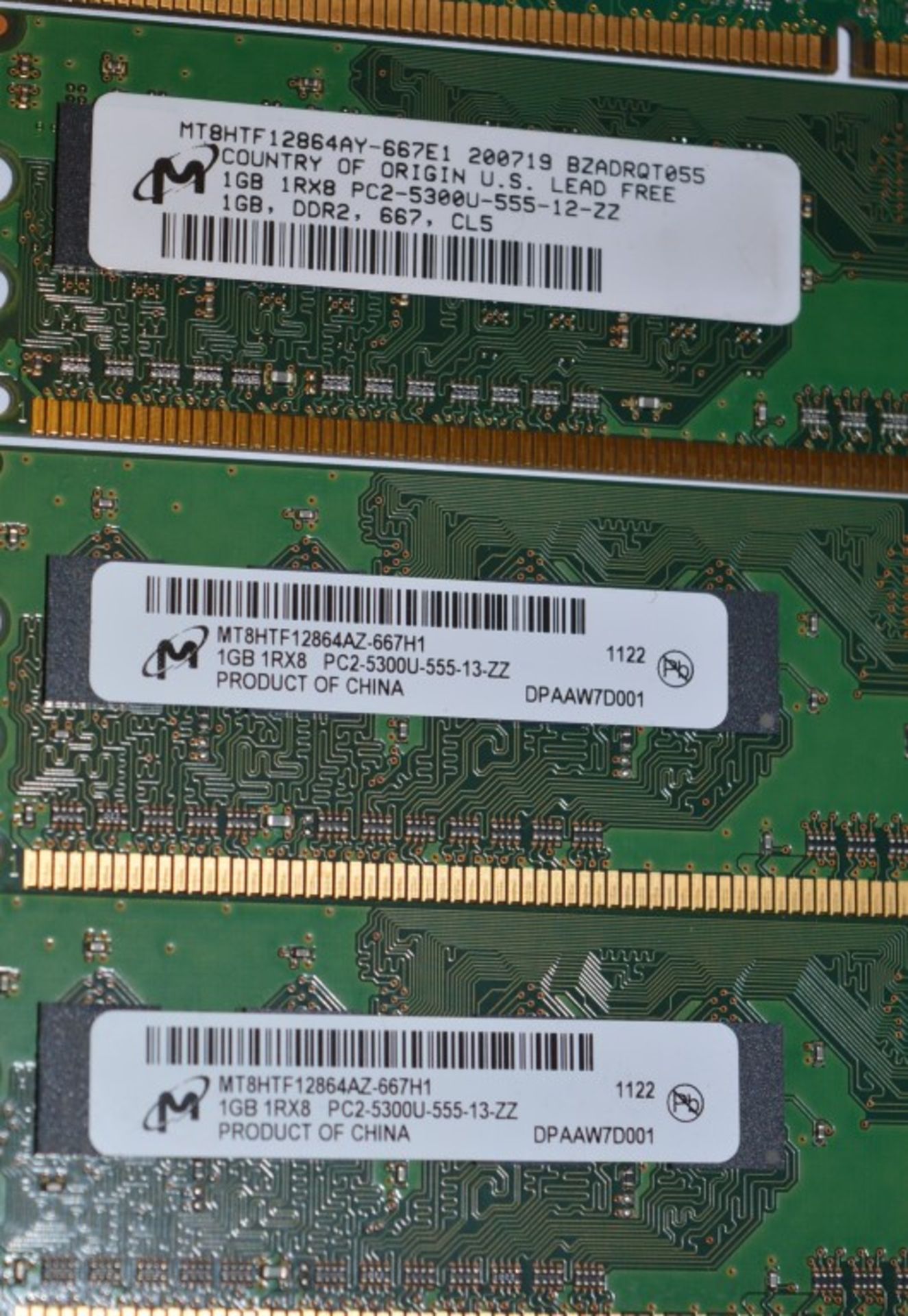 12 x Computer Memory Sticks - 1gb DDR2 - Various Brands - Samsung, Crucialm Mr Memory - CL106 - - Image 3 of 5