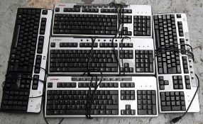 Job Lot Of 5 x Office USB Keyboards - hp / Compaq Branded - Recently Removed From A Working Office