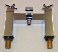 1 x Series 6 Bath Shower Mixer Tap With Crosshead Taps and Shower Handset - Vogue Bathrooms Platinum