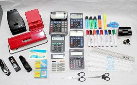 Job Lot Of Stationery - Includes Calculators, Hole Punchers And Markers Etc - From A Clean,