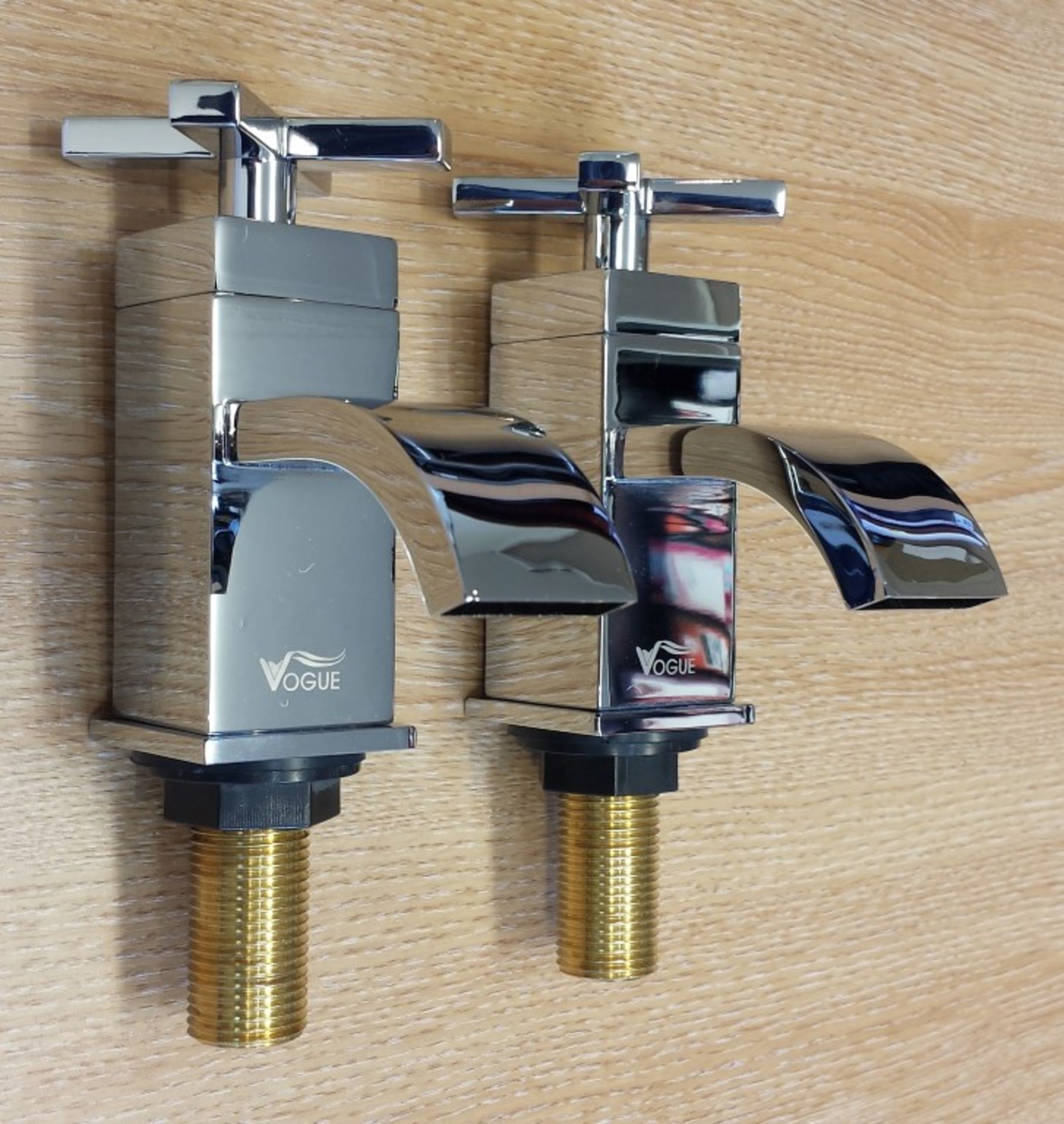 1 x Vogue Series 6 Crosshead Basin Taps - Vogue Bathrooms Platinum Brassware Collection - - Image 2 of 10