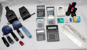 Job Lot Of Stationery - Includes Calculators, Hole Punchers And Markers Etc - From A Clean,