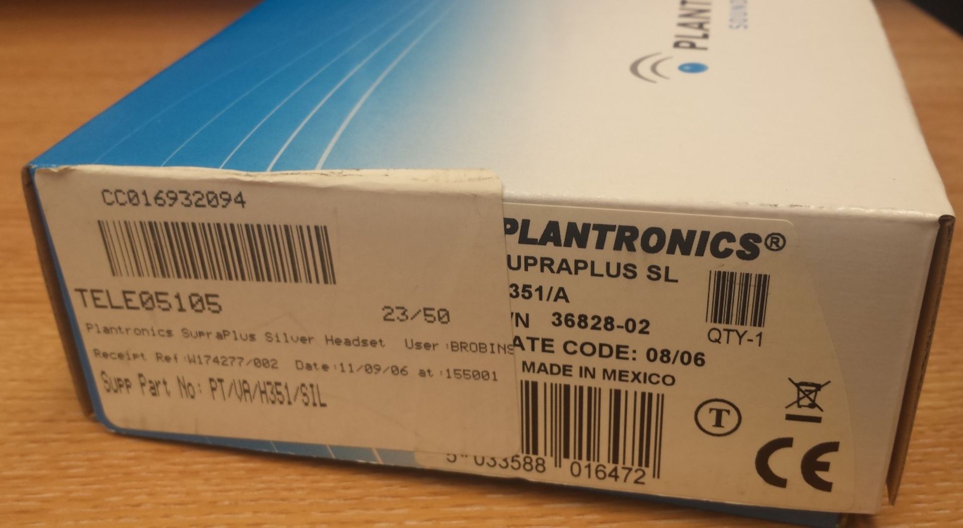 1 x Plantronics H351 SupraPlus SL Monaural Voicetube Telephone Headset - Brand New Boxed - - Image 4 of 13