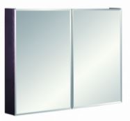 1 x Vogue ARC Bathroom Series 2 Wall Mounted 900mm Mirrored Storage Cabinet - WENGE - Contemporary
