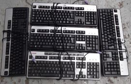Job Lot Of 5 x Office Keyboards - HP / Compaq Branded - PS2 Socket - Recently Removed From A Working
