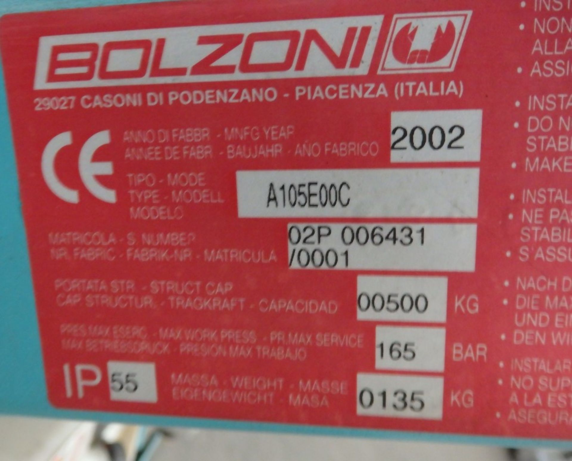 Bolzoni 500Kg Scissor Table Lift - Image 6 of 8