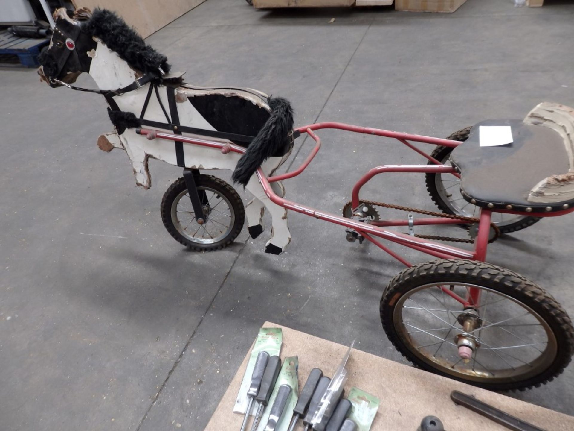 1 x Childrens Pony and Trap Bike - Barn Find - Needs Renovation Work - Overall Length 165cm - - Image 8 of 10