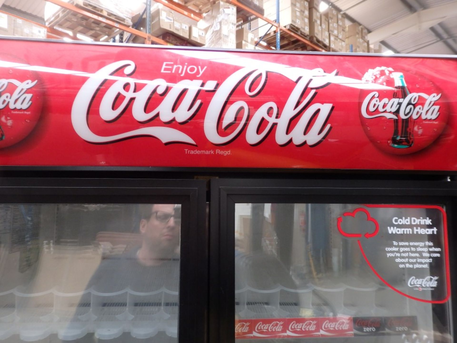 1 x Oversized 2-Door "Coca-Cola" Merchandiser Refrigerator - Model: TRUE GDM 35 - 991Ltr - Glass - Image 4 of 9