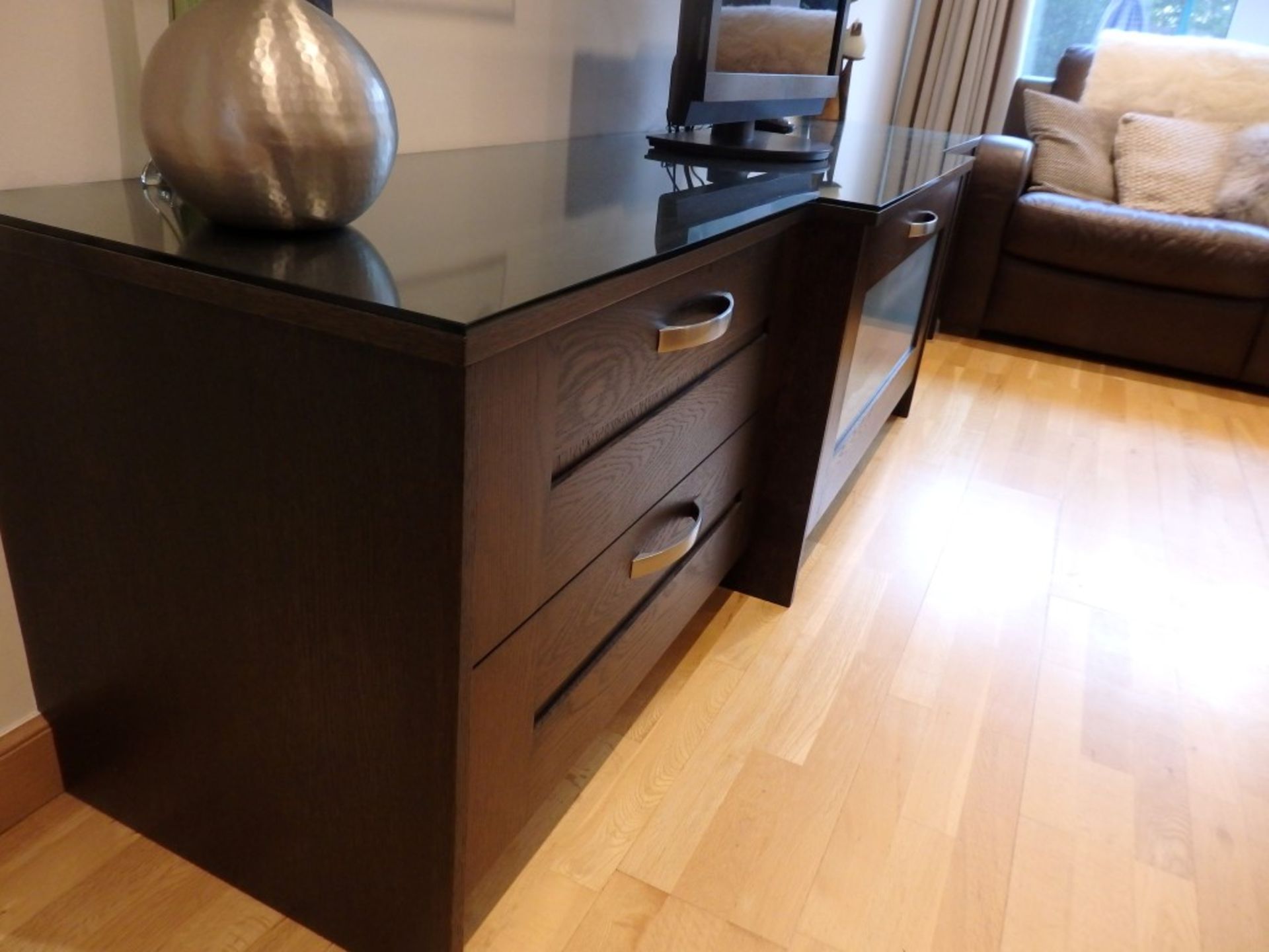 1 x Earle and Ginger Wenge Wood TV Unit - Preowned / Prefitted In Beautiful Condition - L268cm x - Image 8 of 10