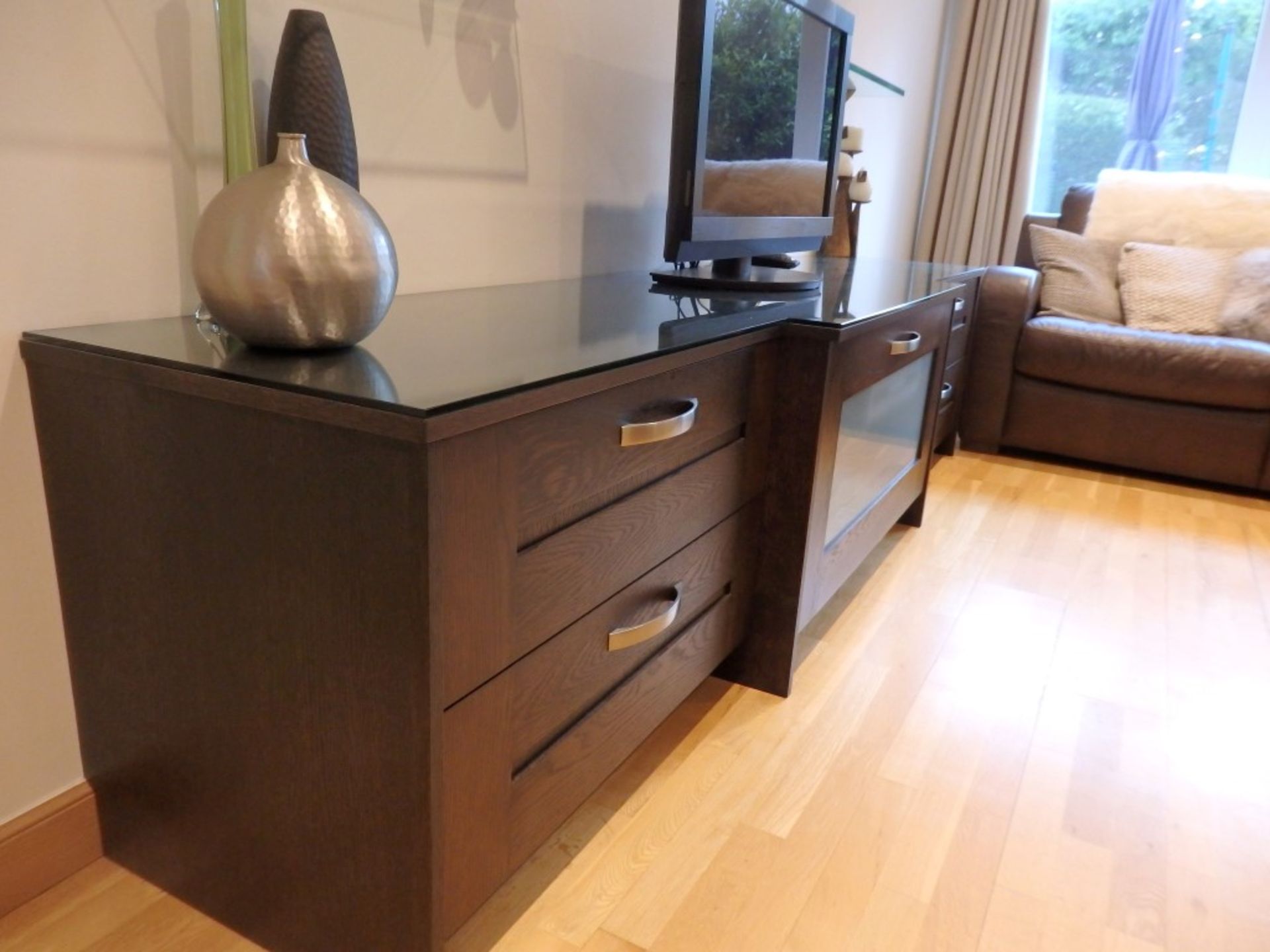 1 x Earle and Ginger Wenge Wood TV Unit - Preowned / Prefitted In Beautiful Condition - L268cm x - Image 7 of 10