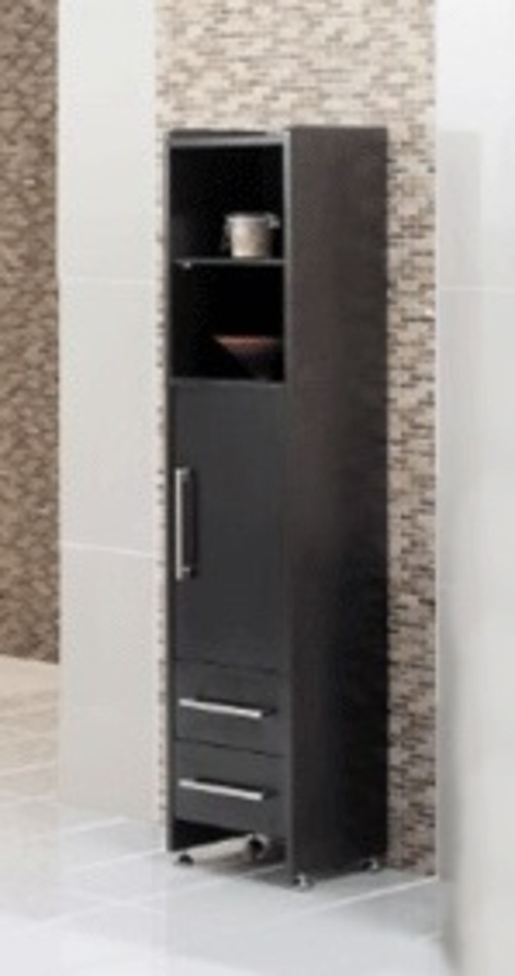 1 x Vogue ARC Bathroom Series 2 Tall Boy Unit - WENGE - Contemporary Design - Manufactured to the