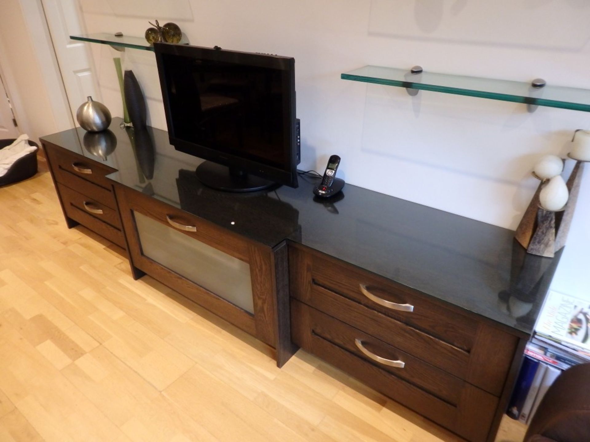 1 x Earle and Ginger Wenge Wood TV Unit - Preowned / Prefitted In Beautiful Condition - L268cm x - Image 2 of 10