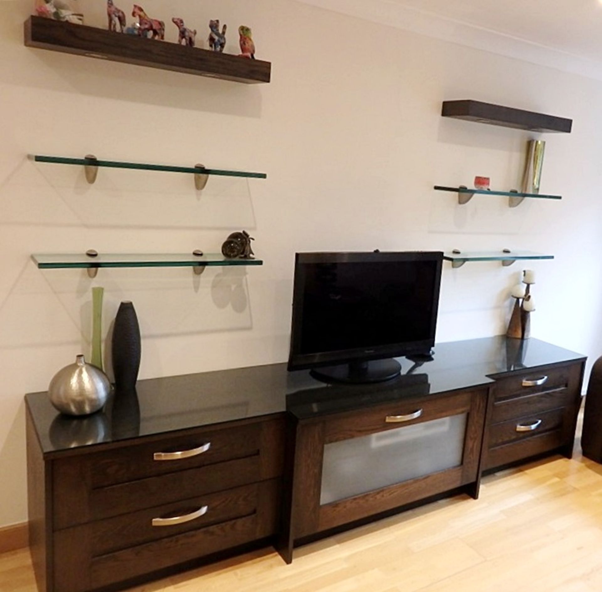 1 x Earle and Ginger Wenge Wood TV Unit - Preowned / Prefitted In Beautiful Condition - L268cm x - Image 9 of 10