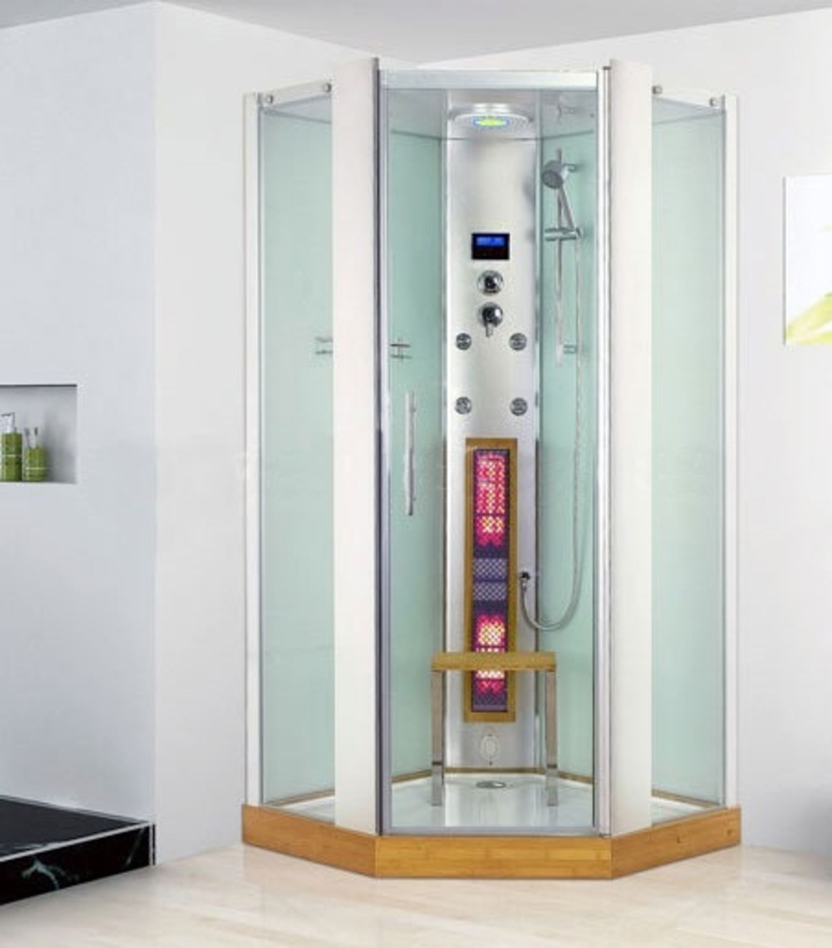 1 x Steam Shower Room With Infra Red Sauna - Model Koy K0231 - 1000x1000x2150mm - Features Steam