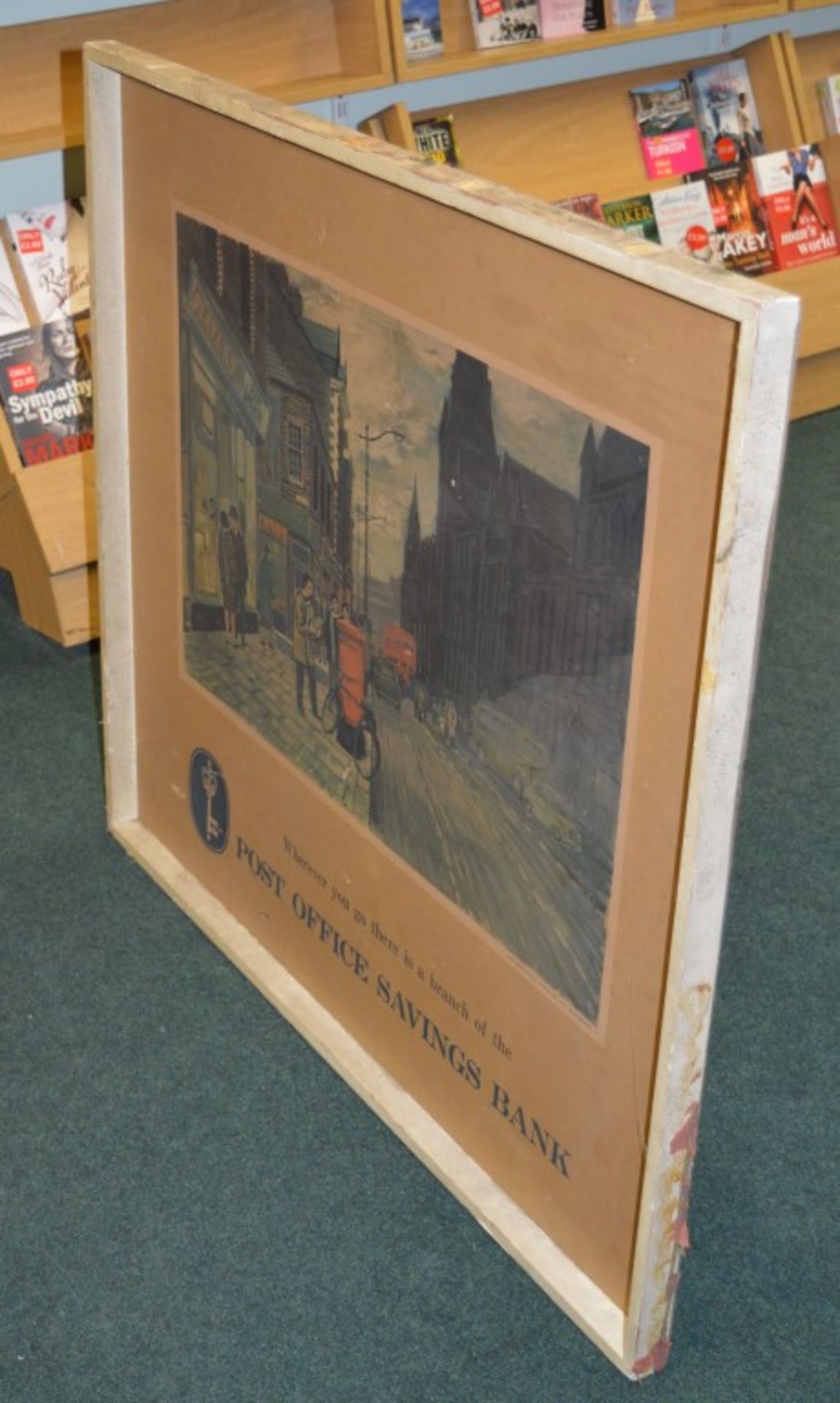 1 x Antique 'Post Office Savings Bank' Framed Advertisement Picture Depicting Owens College of - Image 4 of 13