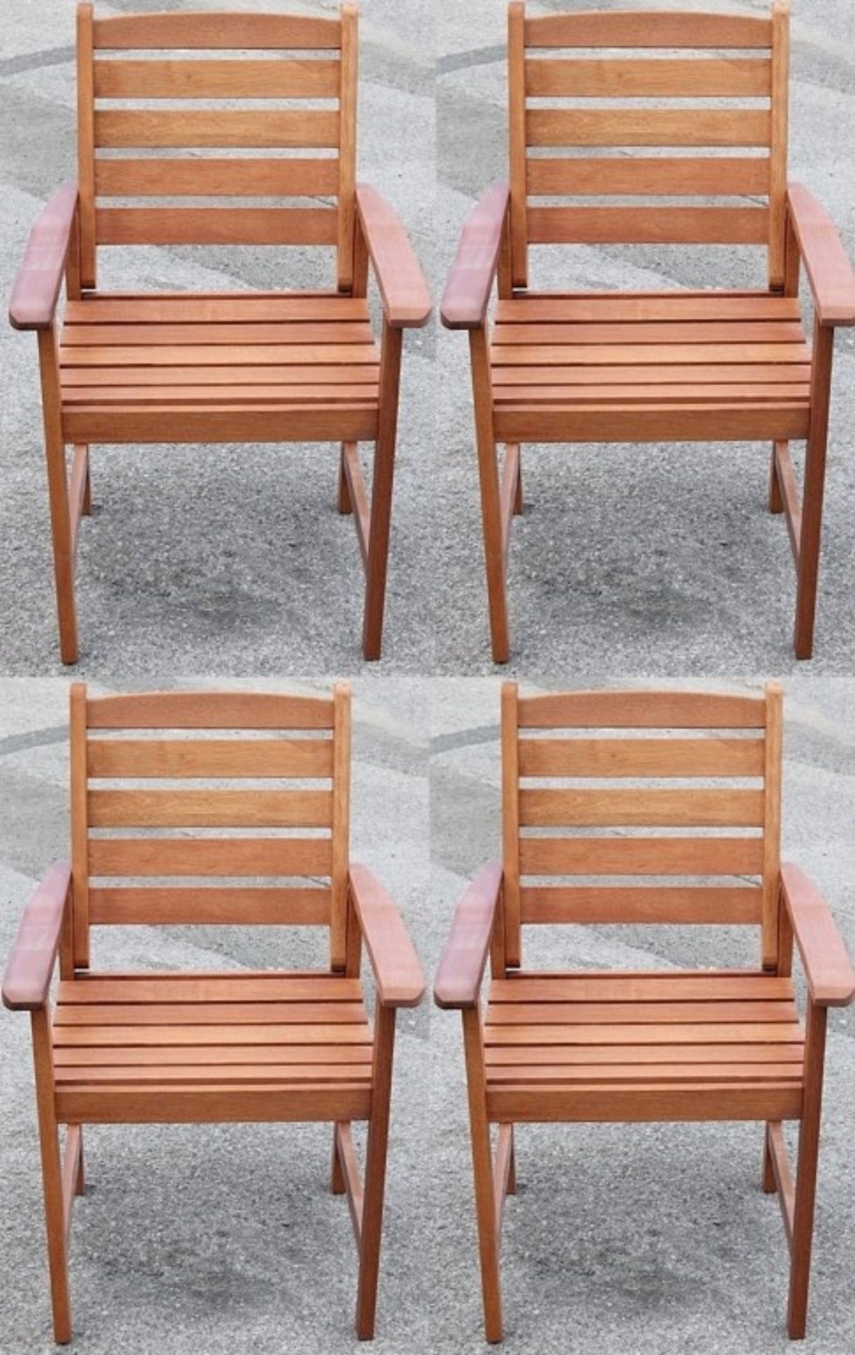 4 x Macau Armchairs - Made From Treated Meranti Hardwood - Rot and Moisture Resistant - Dimensions