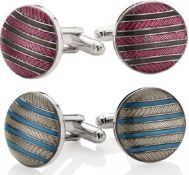 10 x Assorted Pairs Of Silver Plated Cufflinks By ICE LONDON - Various Designs - Luxury Giftware