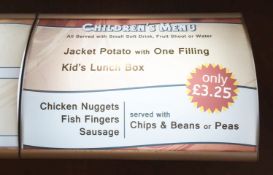 1 x Wall Mounted Curved Menu Light Box - H44 x W60cm - Ideal For Fast Food Restaurants - CL200 - Ref