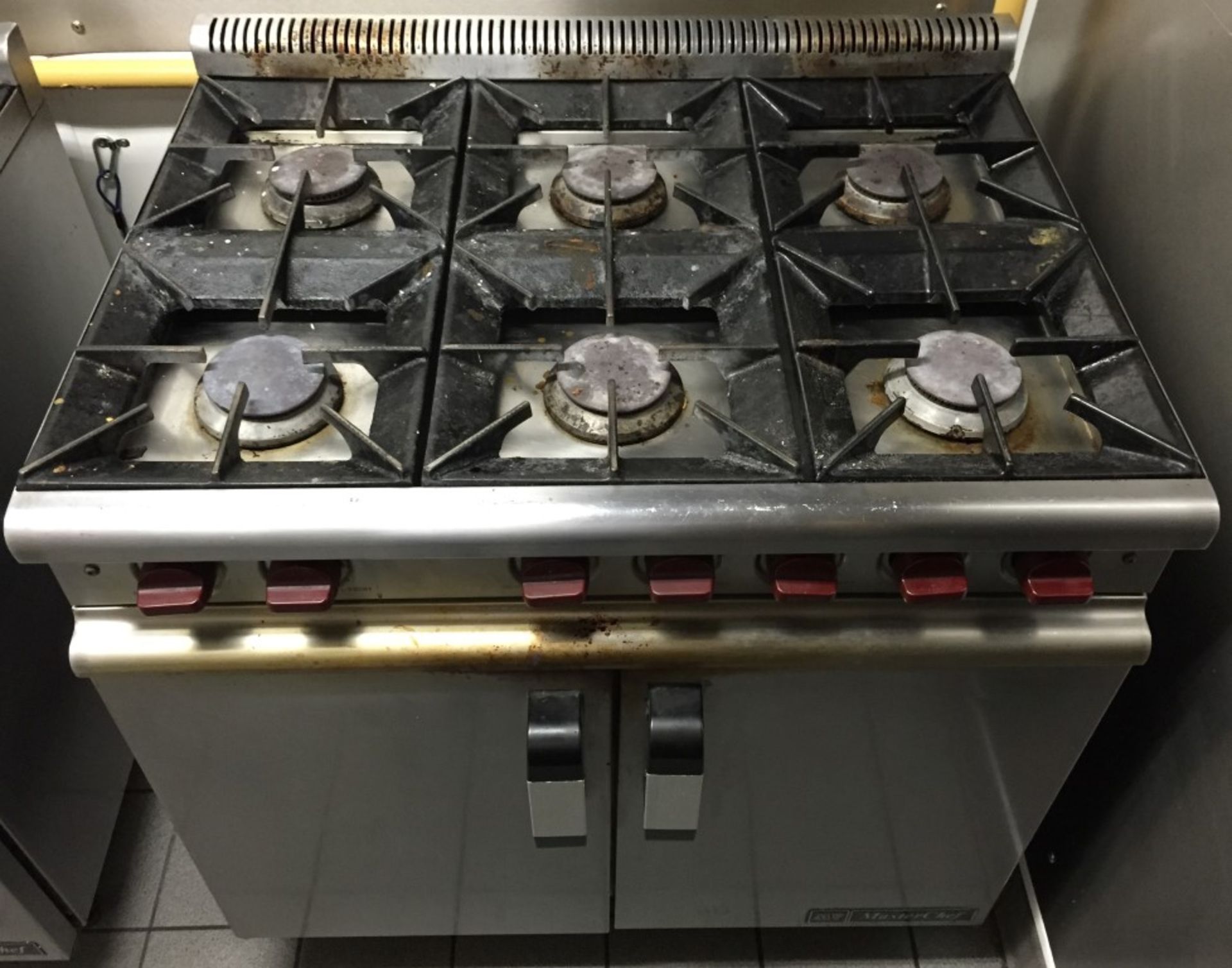 1 x Masterchef Commerical 6 Ring Gas Burner Oven - Stainless Steel - Dimensions H90 x W90 x D70 - Image 4 of 11