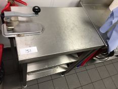 1 x Stainless Steel Commercial Shelving Unit With Industrial Tin Opener - 3 Tier - H90 x W60 x D40