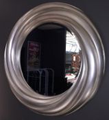 1 x Large Circular Swirld Wall Mirror - Substantial Wall Mirror With Bevelled Glass - Attractive