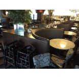 Huge Section of Banquet Seating Featuring 9 High Back Brown Faux Leather Seating Booths With