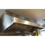 1 x Commercial Stainless Steel Canopy Extraction Hood - H63 x W218 x D110cm - Ref 186 - Buyer to