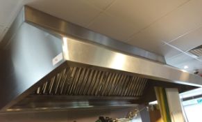 1 x Commercial Stainless Steel Canopy Extraction Hood - H63 x W218 x D110cm - Ref 186 - Buyer to