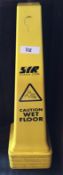 4 x Tall Wet Floor Safety Caution Cone Signs - Four Sided - SIR Clean Branded - Good Condition -