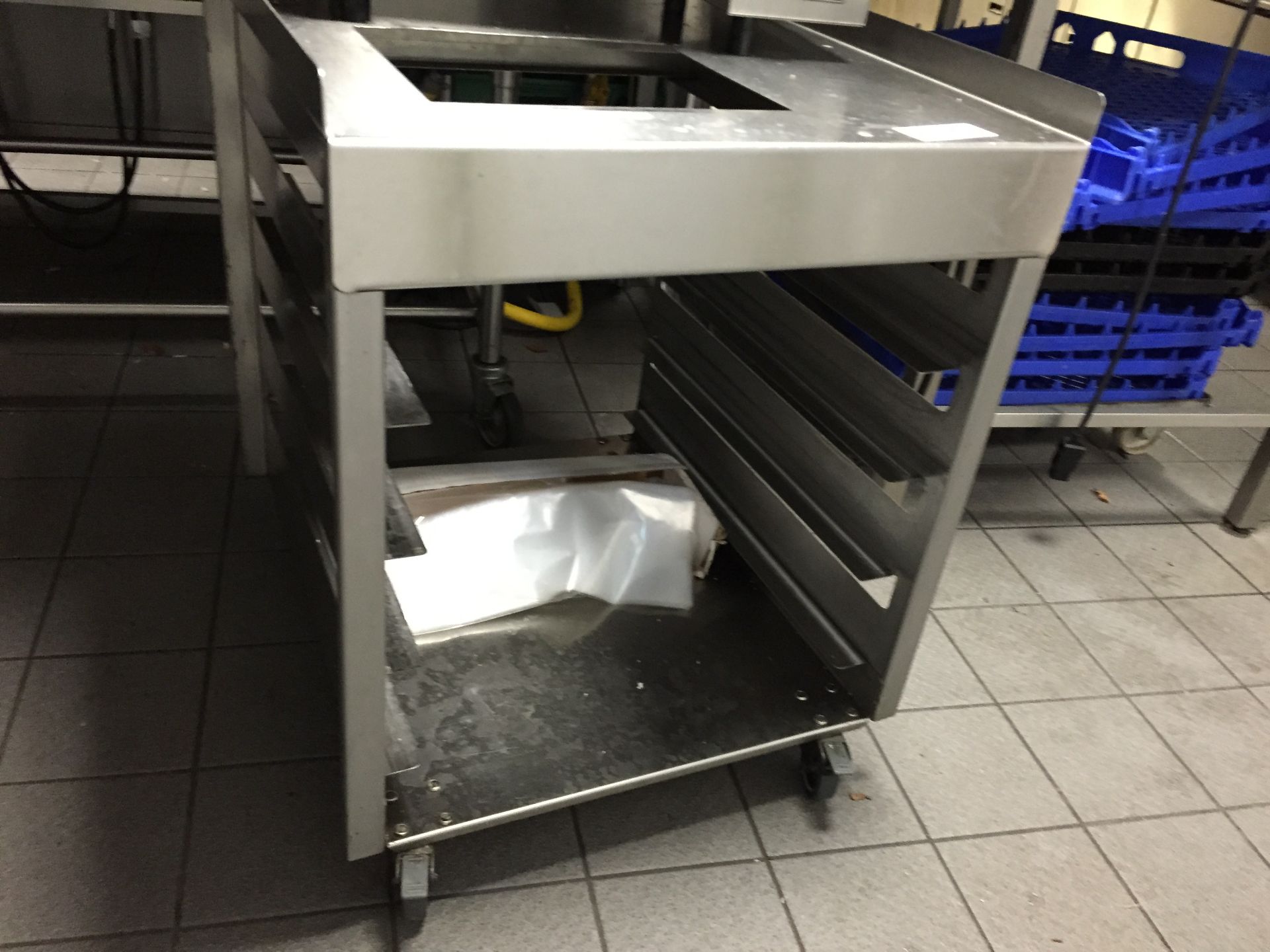1 x Stainless Steel Tray Storage Trolly - Contents NOT Included - Ref 270 - 63.5cm x 70cm x height - Image 2 of 2