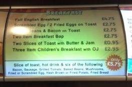 1 x Wall Mounted Curved Menu Light Box - H44 x W60cm - Ideal For Fast Food Restaurants - CL200 - Ref