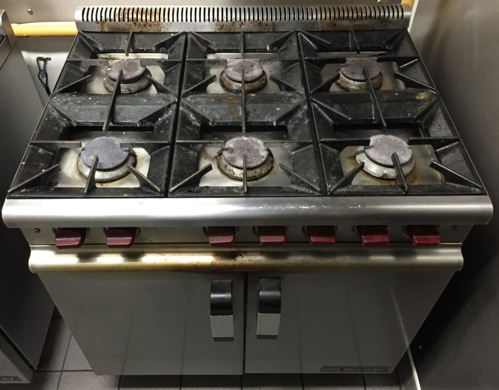 1 x Masterchef Commerical 6 Ring Gas Burner Oven - Stainless Steel - Dimensions H90 x W90 x D70 - Image 5 of 11