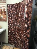 1 x Large Curved Partitian Movable Wall / Door  - Features Coffee Bean Design - Ideal For Cafes or