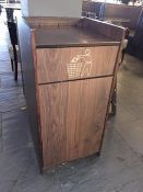 1 x Waste Bin With Surface For Shelves - Walnut Effect Wood - Strong Construction Suitable For All