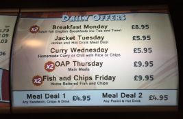 1 x Wall Mounted Curved Menu Light Box - H44 x W60cm - Ideal For Fast Food Restaurants - CL200 - Ref
