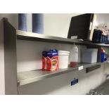 1 x Stainless Steel Commercial Two Tier Wall Mounted Shelving Unit - H59 x W126 x D20 cms - Ref