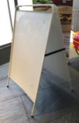 1 x Advertisement A BOARD With Easy to Remove Perspex Cover - H135 x W83 cm - Ref 109 - Location: