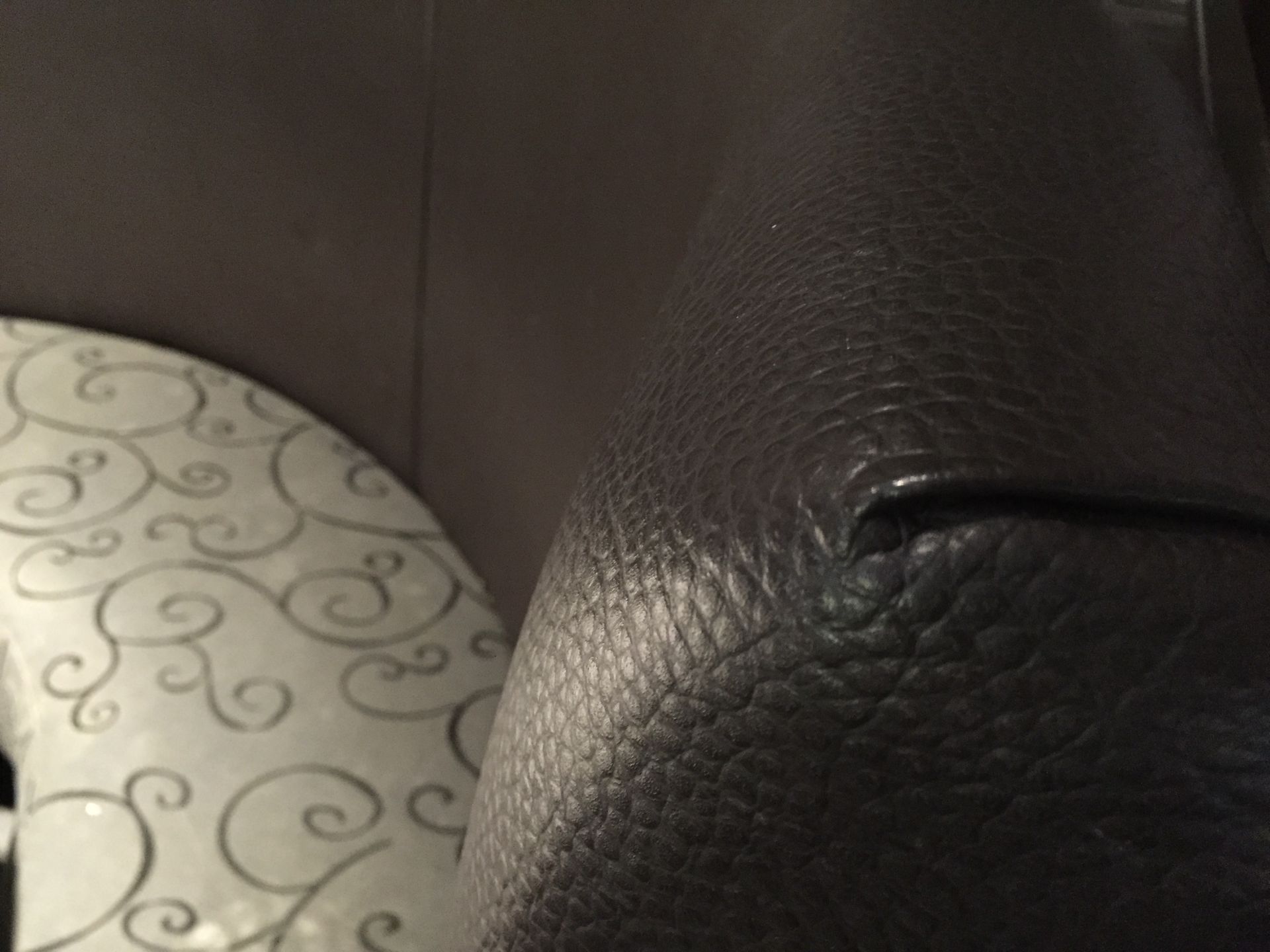 Section of Banquet Seating Featuring 2 High Back Brown Faux Leather Seating Booths With Fabric - Image 3 of 3