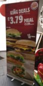 1 x Vertical Roll Up Display Banner - With Burger King Advertisement - CL200 - Location: Somerset
