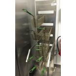 1 x Upright Stainless Steel Frying Basket Station With 9 x Single Frying Baskets  - Custom Made -